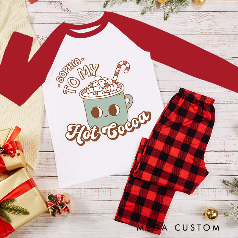 Personalized Couple You’re the Marshmallows to My Hot Cocoa Xmas Matching Pajamas Christmas Pjs for Husband Wife Boyfriend Girlfriend