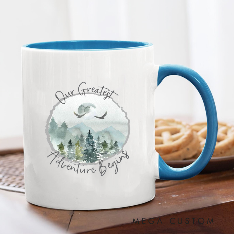 Personalized Adventure-Themed Wedding Mug Anniversary Couple Coffee Cup for Her Him Ceramic Cup for Couple Newlyweds