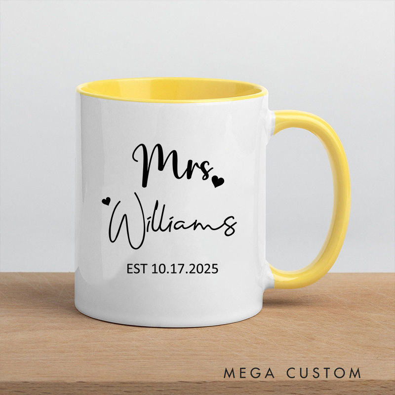 Personalized Mr. & Mrs. Wedding Mug Couple Ceramic Mug for Her Him Newlywed Present Mug Anniversary Gift