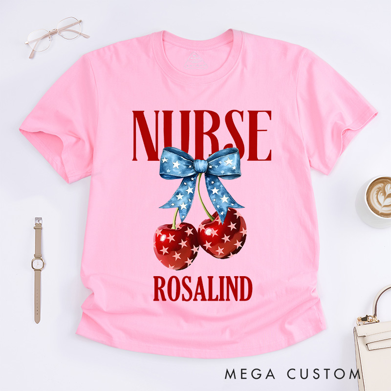 Personalized Nurse T-Shirts Nurse Sweet and Patriotic Fashion Design T-Shirts