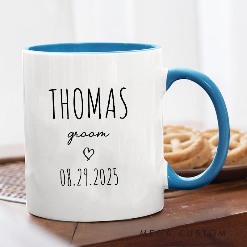 Personalized Bride Groom Wedding Mug Couple Ceramic Mug for Husband Wife Wedding Gift Mug for Newlywed