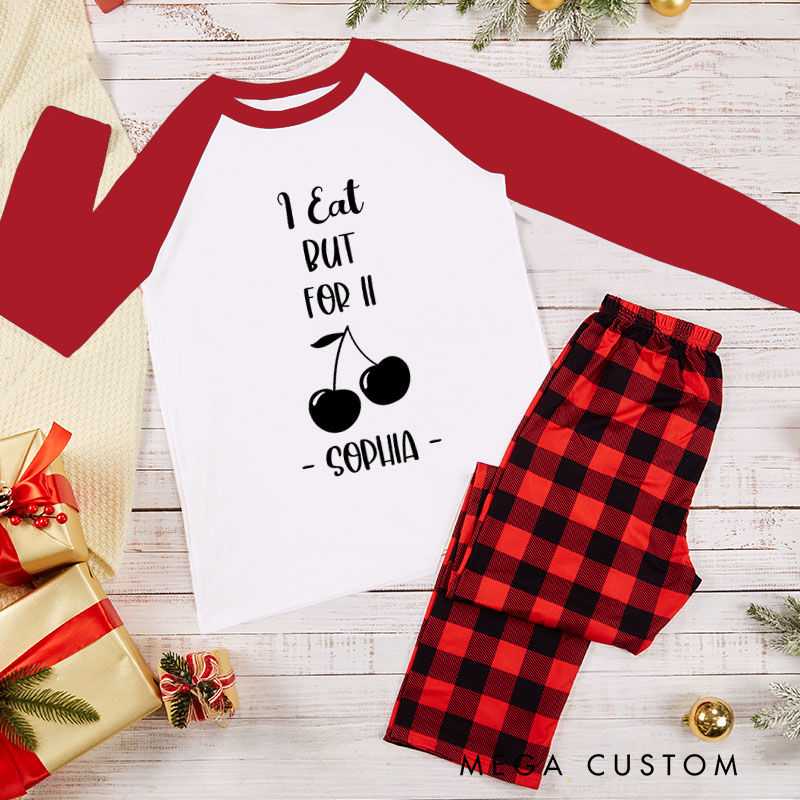 Personalized Couple I Drink But For III and I Eat But For II Xmas Pajamas Christmas Matching Pjs for Husband Wife Boyfriend Girlfriend