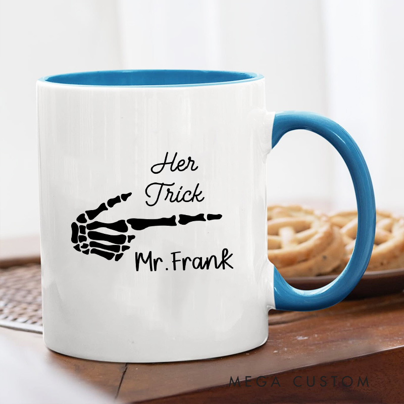 Personalized Her Trick & His Treat Halloween Couple Mugs Couple Coffee Mug for Newlyweds Halloween Coffee Cup for Husband Wife