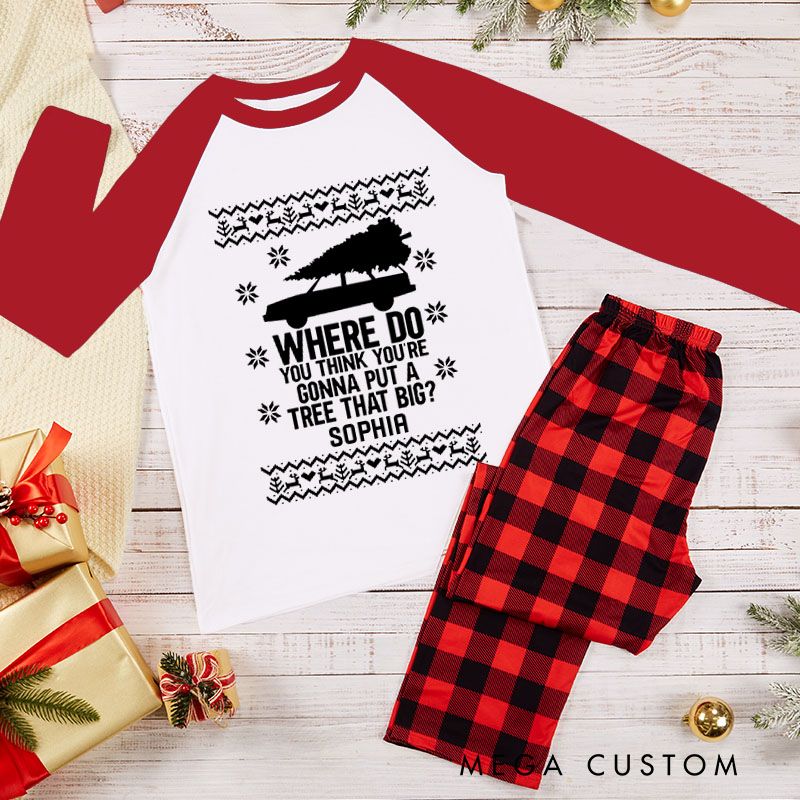Personalized Charming Couple Bend Over and I’ll Show You Xmas Matching Pajamas Christmas Matching Pjs for Husband Wife Boyfriend Girlfriend