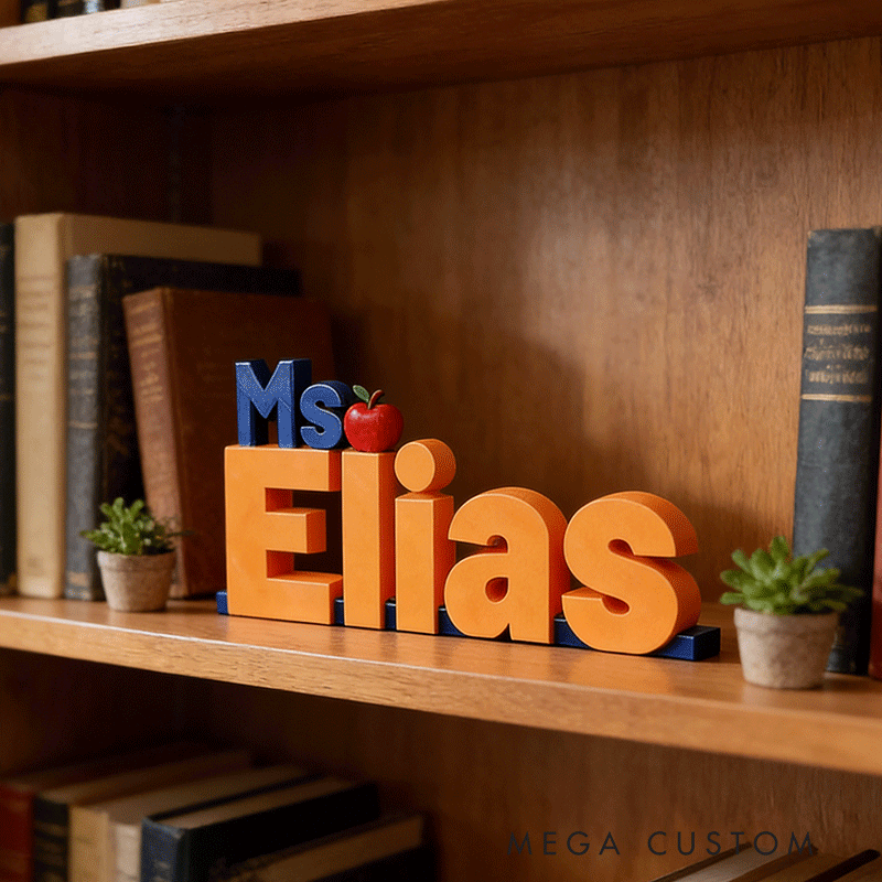 Personalized Desk Name Plate Sign Custom Name 3D Printed Gift for Teachers