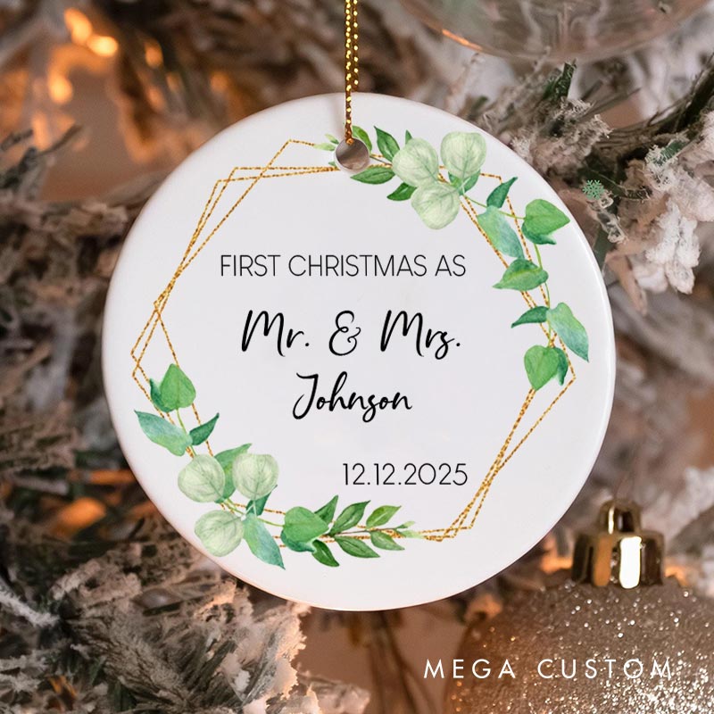 Personalized First Christmas as Mr and Mrs Ornament Couple Christmas Ornament for Him Her Husband Wife Xmas Decor Ornament