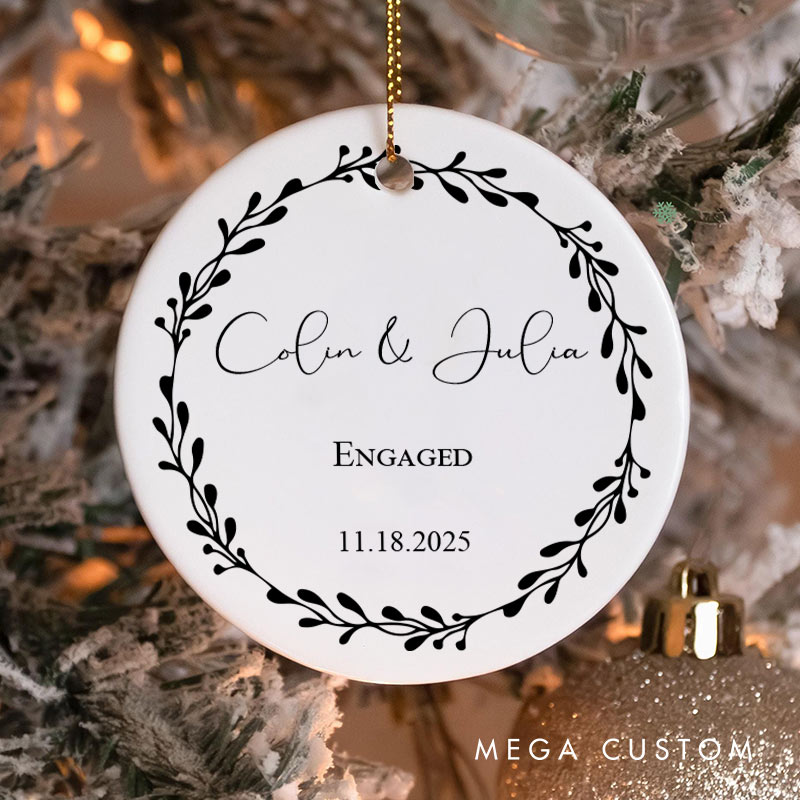 Personalized Couple Engaged Christmas Ornament Couple Engagement Christmas Ornament for Him Her Xmas Decor Ornament
