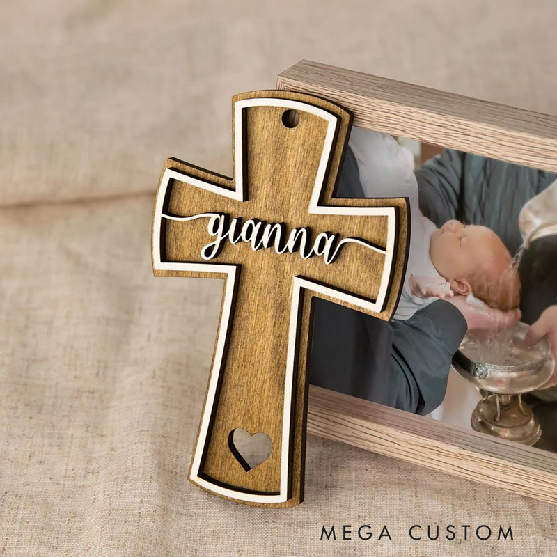Personalized Wooden Christian Cross for Baptism Religious Cross Gift Best Gift for Home Decor
