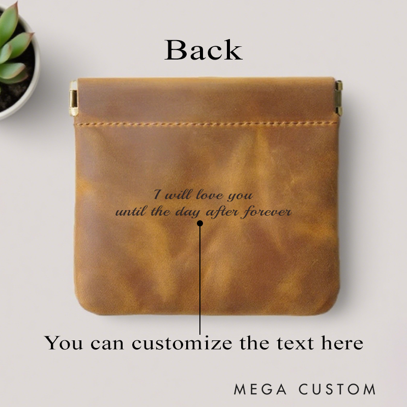 Personalized Leather Rosary Pouch with Name Squeeze Frame Pocket Case Birthday Gift for Christians