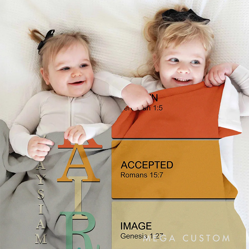 Personalized God Says i am Name Meaning on Bible Verse Colorful Soft Throw Blanket Religious Gift for Christians