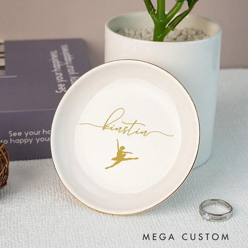 Personalized Dance Gifts Jewelry Dish Ring Dish for Girl Daughter Wife Birthday Gift Senior Dance Team Gifts Dance Sister Gifts