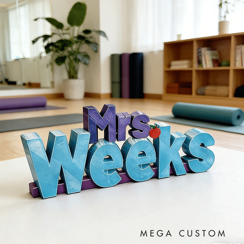 Personalized Desk Name Plate Sign Custom Name 3D Printed Gift for Teachers