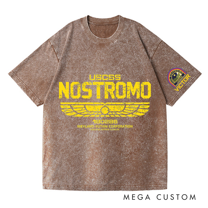 Personalized USCSS Washed T-Shirts Sci-fi Movie Horror Halloween Space Opera Tshirt for Movie TV Show Lovers