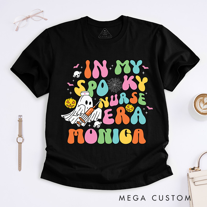 Personalized Nurse T-Shirts In My Spooky Nurse Era Fashion Design T-Shirts Nurse Halloween Gifts