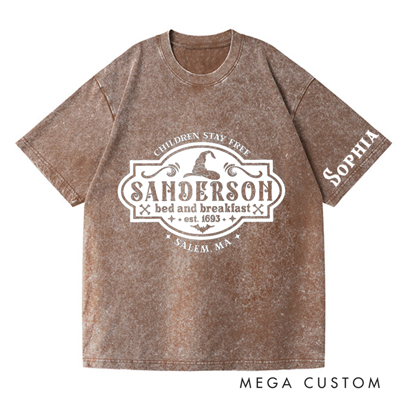 Personalized Vintage Bed and Breakfast Washed T-Shirts Horror Movie Tshirt Witch Horror Movie Shirt