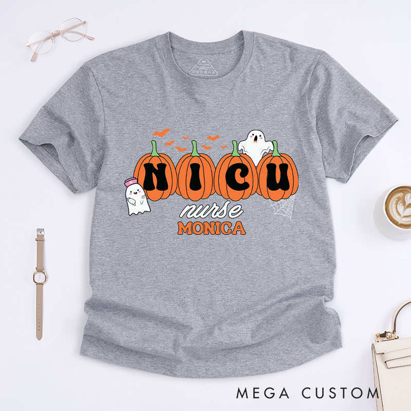 Personalized Nurse T-Shirts NICU Nurse Design Fashion Design T-Shirts Nurse Halloween Gifts
