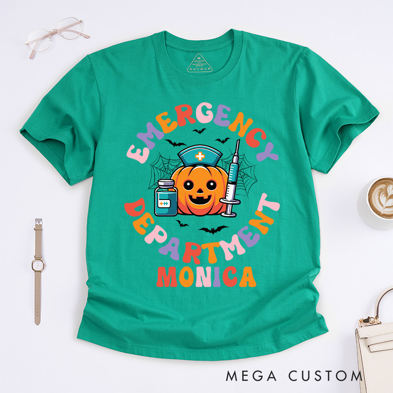 Personalized Nurse T-Shirts Emergency Department Fashion Design T-Shirts Nurse Halloween Gifts
