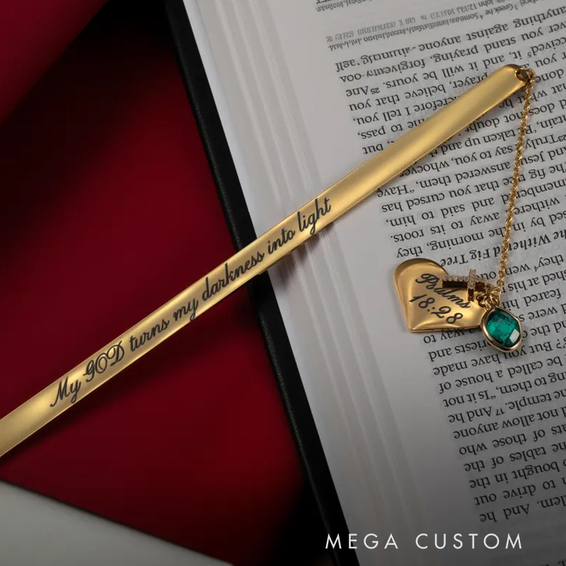 Personalized Bible Bookmark with Birthstone Birthday Christmas Bible Verse Religious Best Gift for Christians