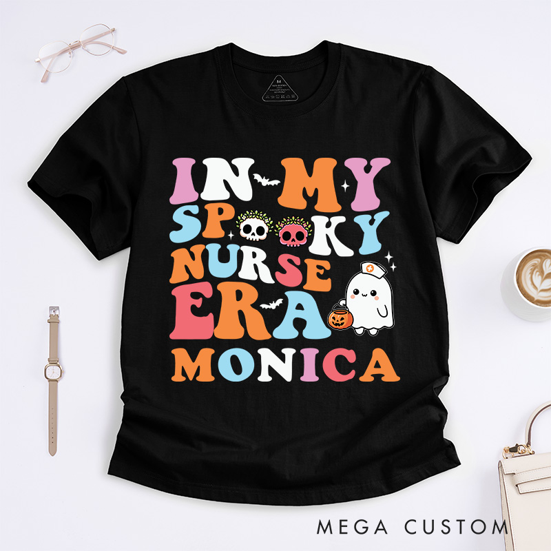 Personalized Nurse T-Shirts In My Spooky Nurse Era Design T-Shirts Nurse Halloween Gifts