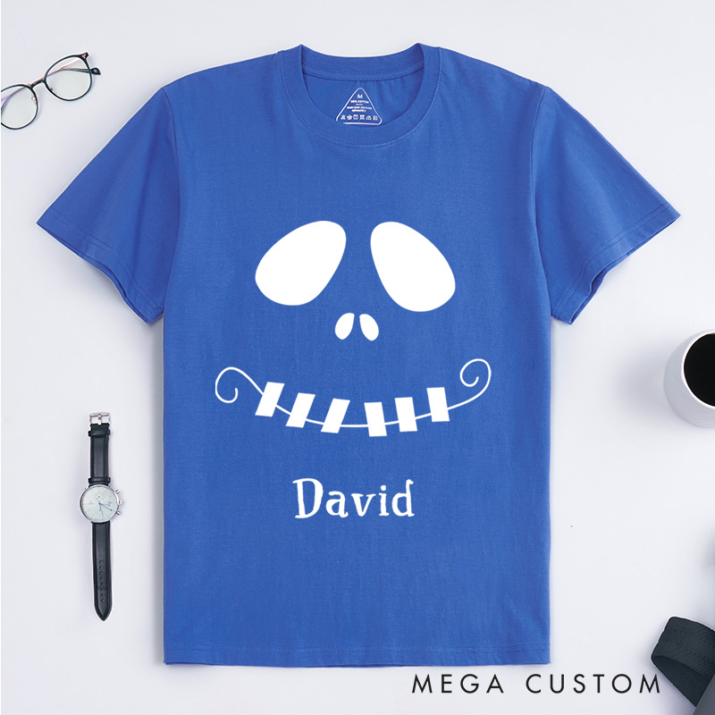 Personalized Spooky Smile Halloween T-Shirt Perfect for Adding a Playful and Festive Touch T-Shirt