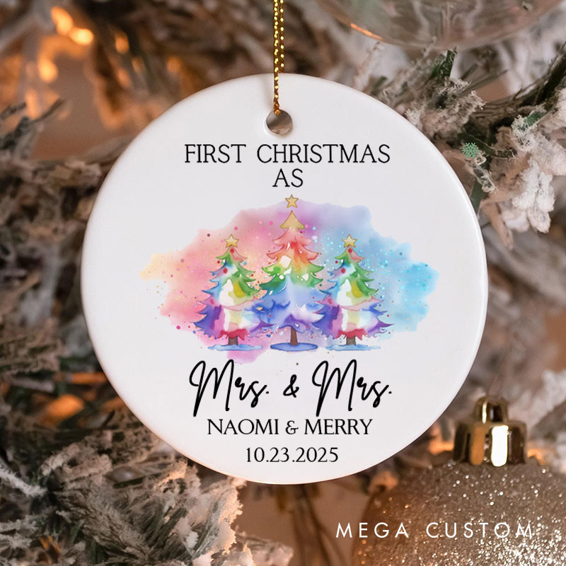 Personalized First Christmas as Mrs and Mrs Ornament LGBTQ Lesbian Christmas Ornament Xmas Ornament for LGBTQA+ Lesbian