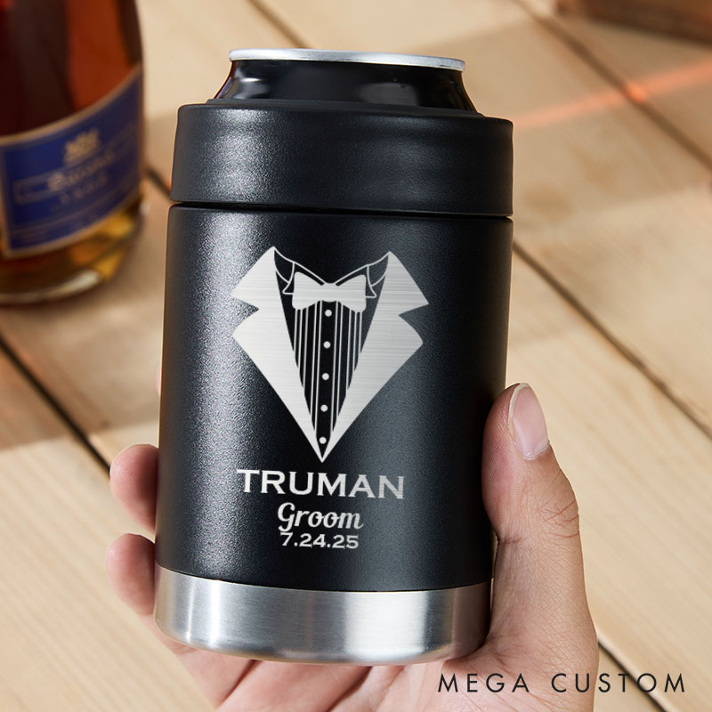 Personalized Wedding Party Can Coolers Bachelor Party Keepsakes for Groom Best Man Gift Groomsmen Proposal Can Holder
