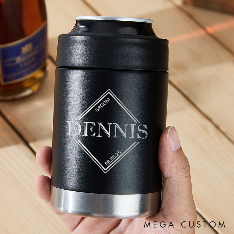 Personalized Can Coolers for Wedding Party Engraved Tumbler Gift for Groom Best Man Gift Can Cooler Groomsmen Can Holder