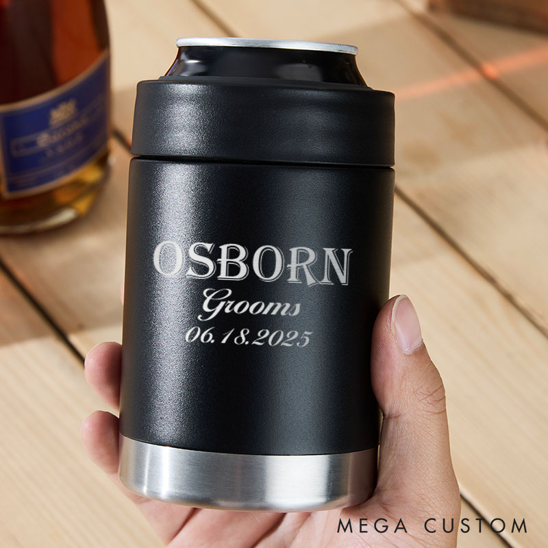 Personalized Wedding Groom Club Can Cooler Men’s Bachelor Party Can Cooler for Best Man Bachelor Party Can Holder fro Groomsmen