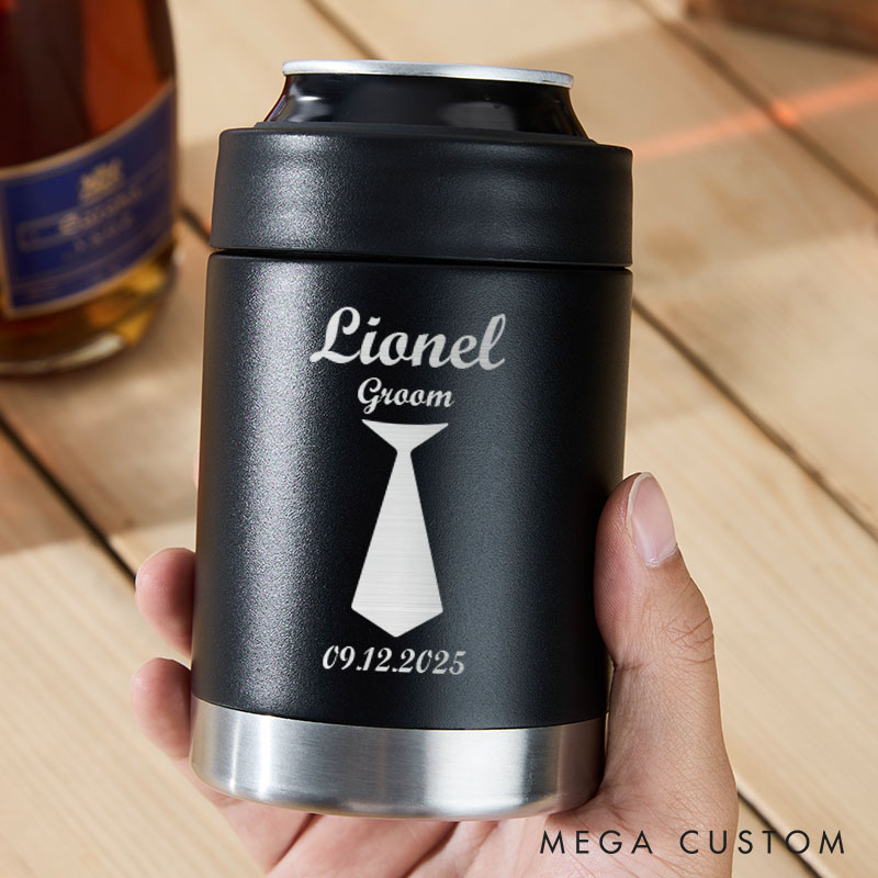Personalized Groomsmen Favors Can Cooler Bachelor Party Can Holder for Men Wedding Party Beer Can Holder for Him