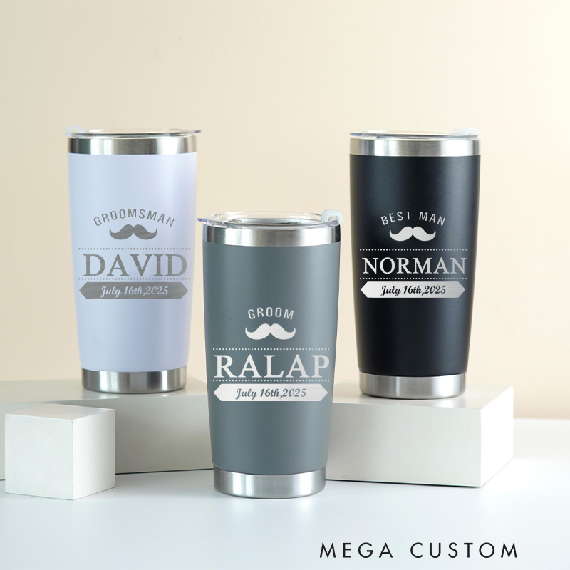 Personalized 20oz Tumbler for Groomsmen Wedding Groomsman Insulated Tumbler Best Man Gift Tumbler Bachelor Party Favor Groomsman Proposal Gift