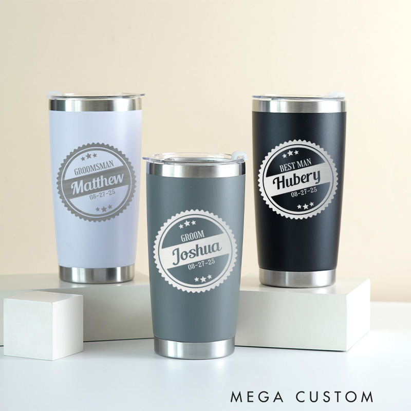 Personalized Groom Gift Tumbler Insulated Tumbler Groomsman Gift Tumbler 20oz Tumbler for Best Man Gift Bachelor Party Favor Tumbler