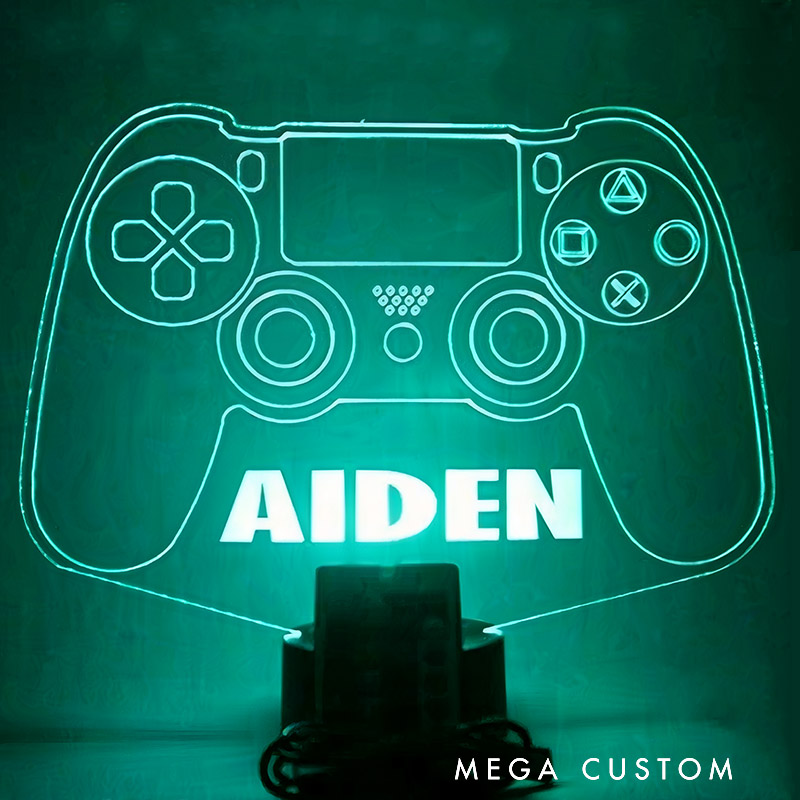 Personalized Gaming Room Night Light Up Table Lamp LED with Remote 7 Colors Perfect Gift for Son Boyfriend Husband for Birthday Holiday