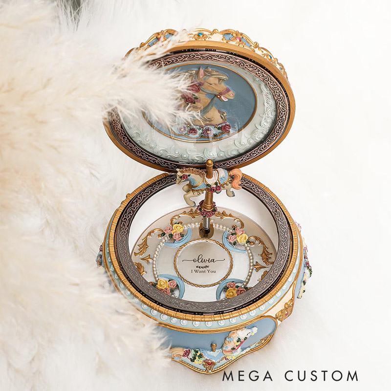 Personalized Carousel Ballerina Music Box Custom Engraved Name Musical Box Personalized Birthday Gift Christmas Gifts Keepsake Gifts