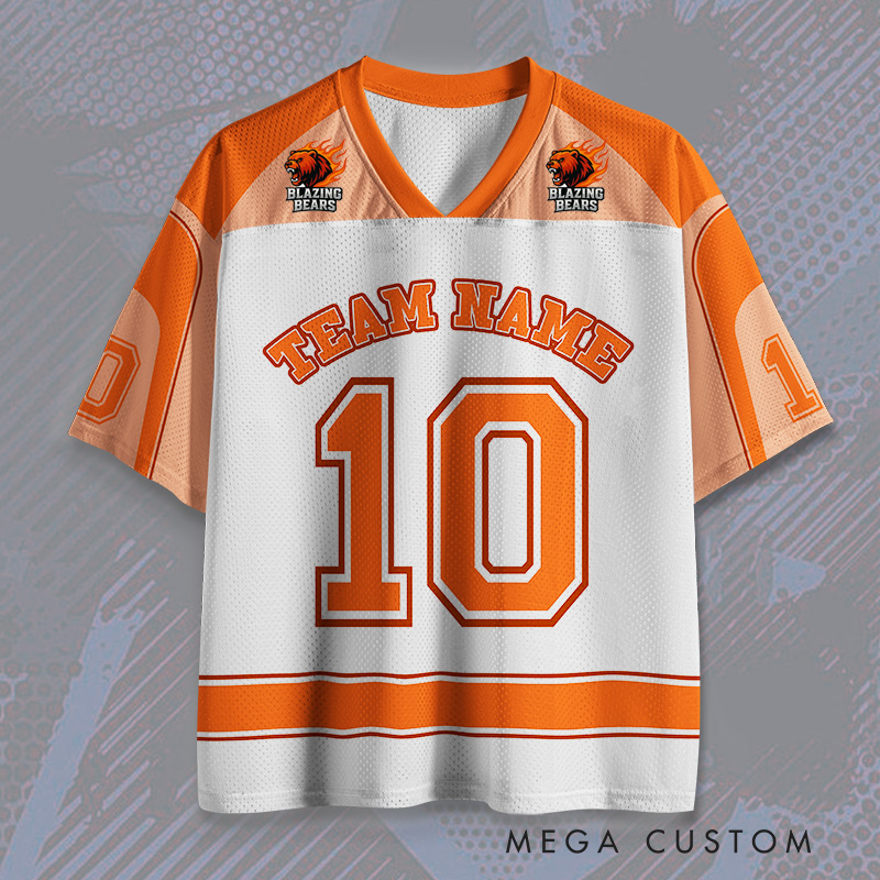Personalized Orange Themed Game Day Jersey with Name and Number Options