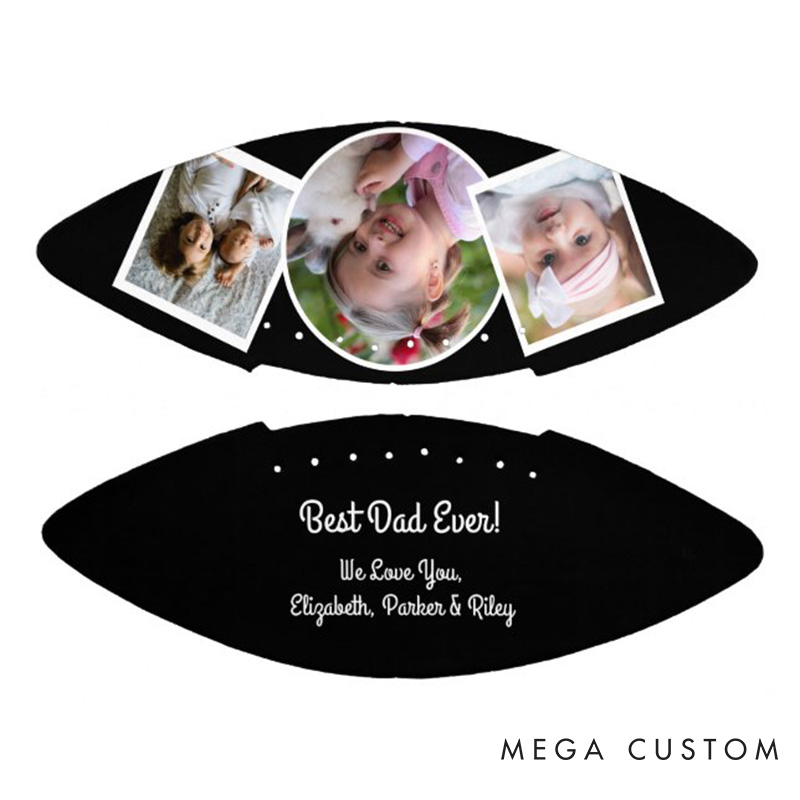 Personalized "Best Dad Eve" American Football Keepsake with Custom Photo and A Gift from the Heart