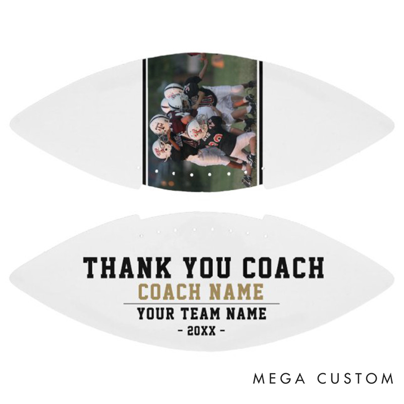 Personalized Coach Appreciation American Football Keepsake with Custom Photo and A Tribute to Leadership