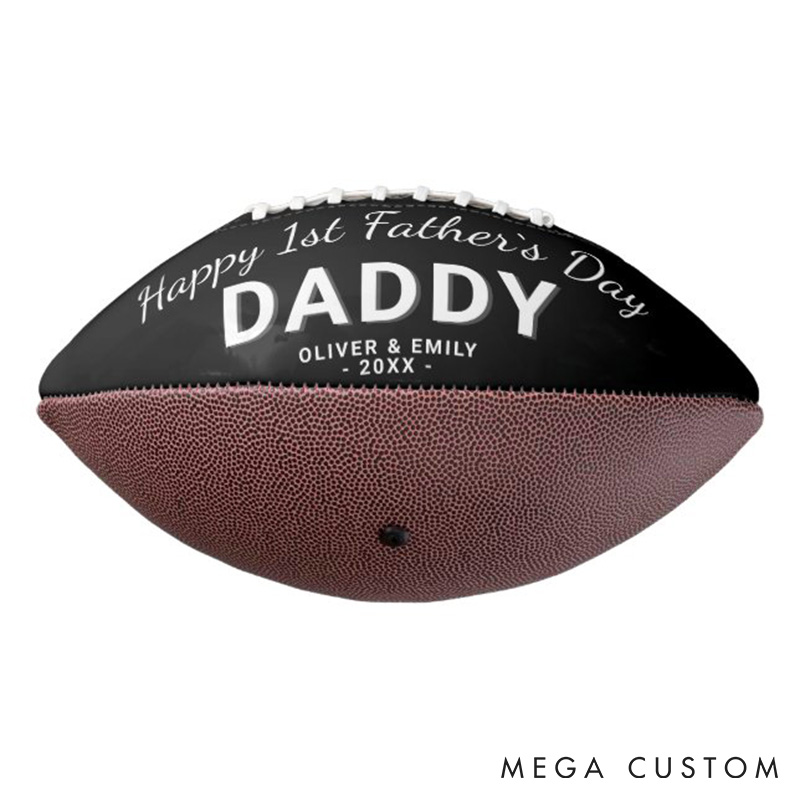 Personalized "Happy 1st Father's Day" American Football Keepsake with Custom Photo and Celebrate a Special Milestone