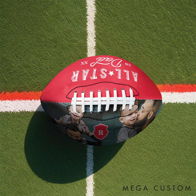 [Copy]Personalized “BEST FATHER EVER” American Football with Custom Photo and Celebrate Your Hero
