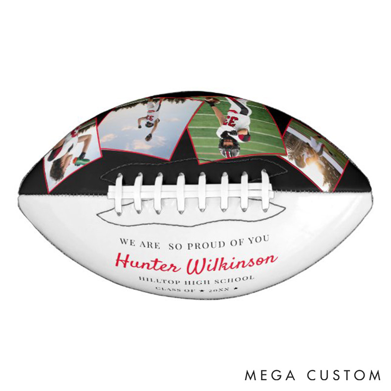 Personalized Graduation American Football with Custom Photo and Celebrate Their Achievements