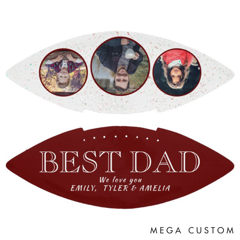 Personalized ”BEST DAD“ American Football with Custom Photo and A Gift Straight from the Heart