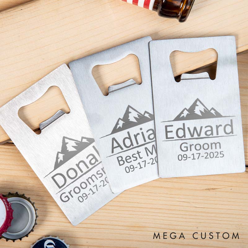 Personalized Credit Card Bottle Opener Groomsmen Gifts Bottle Opener Bachelor Favors Credit Card Bottle Opener Mens' Opener Gift
