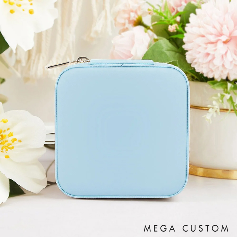 Personalized Cartoon Quirky Girl Leather Travel Jewelry Box with Name Travel Accessories Birthday Gift for Women Girls