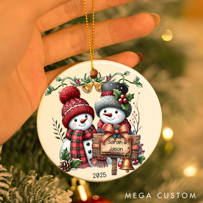 Personalized Couple Christmas Ornament Snowman Christmas Ornament Gift For Couple