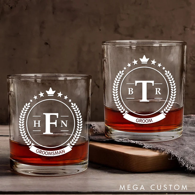 Personalized Groom Gift Whiskey Glasses Groomsman Proposal Gift Whiskey Glasses Bachelor Party Glasses Cup Men’s Wedding Favors Whiskey Glasses
