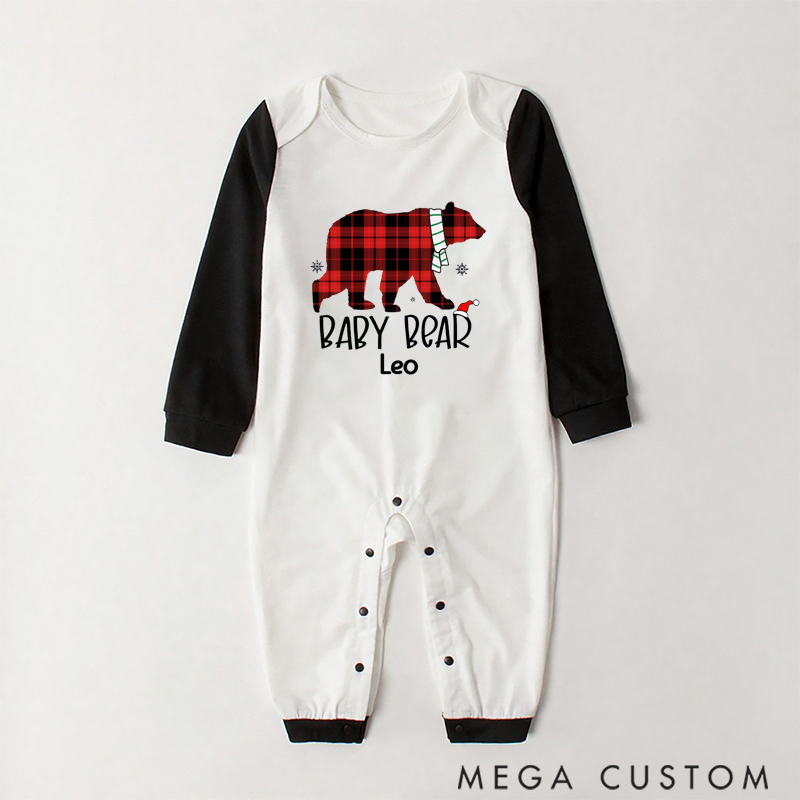 Personalized Family Christmas Pajamasfor Creating Cozy Holiday Moments with Plaid and Bear-Themed Designs