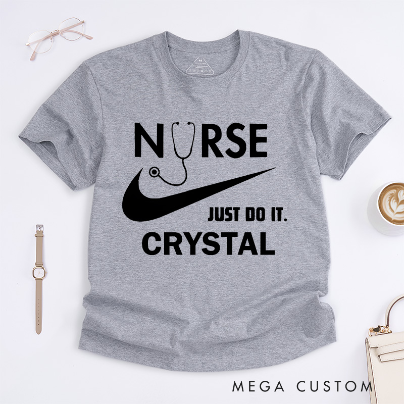 Personalized Nurse T-Shirts Nurse in Action Fashion Design T-Shirts