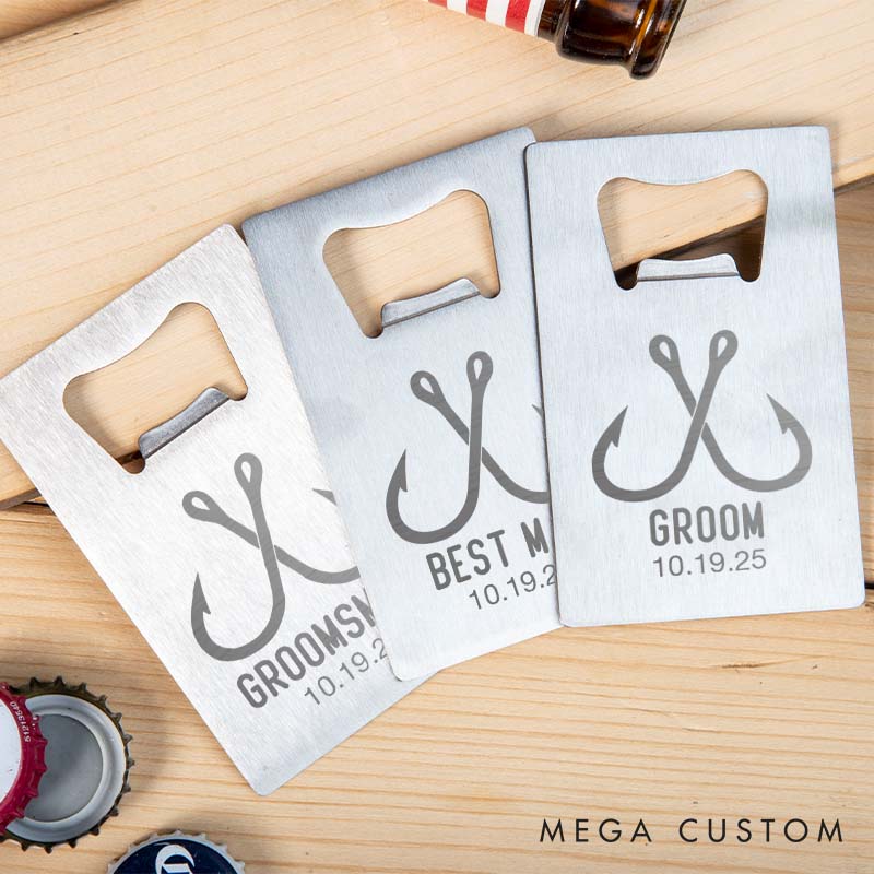 Personalized Groomsman Bottle Opener Engraved Groom Credit Card Bottle Opener Groomsman Bachelor Opener Wedding Party Favors Opener