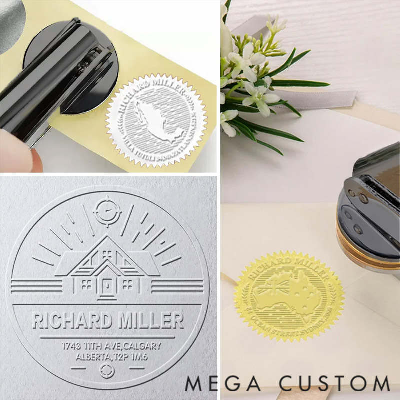 Personalized Country Map House Village Embosser Ex Libris Envelope Book Embossing Stamp Creative Souvenir Gift for Friend Family Backpacker Traveler