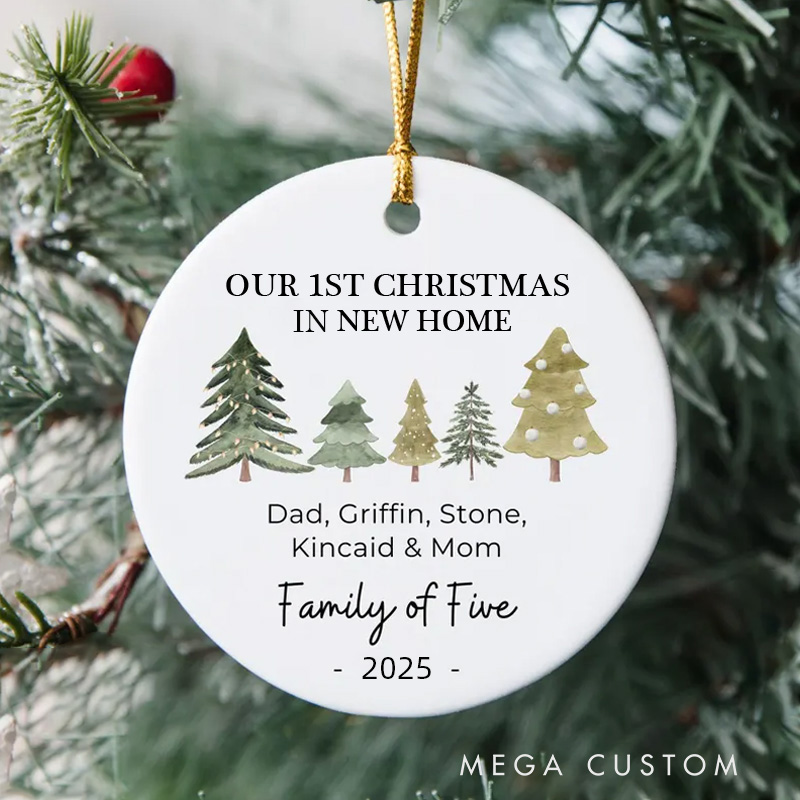 Personalized Family of Three Christmas Ornament Family Ornament Personalized First Christmas Ornament New Home Gift