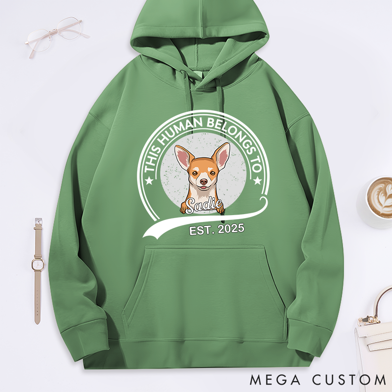 Personalized Dog Lover this Human Belongs to Dog Classic Hoodies